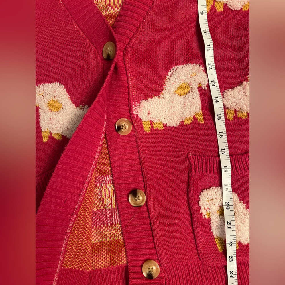 Womens Long Cardigan Button Down Patchwork Knitte… - image 4